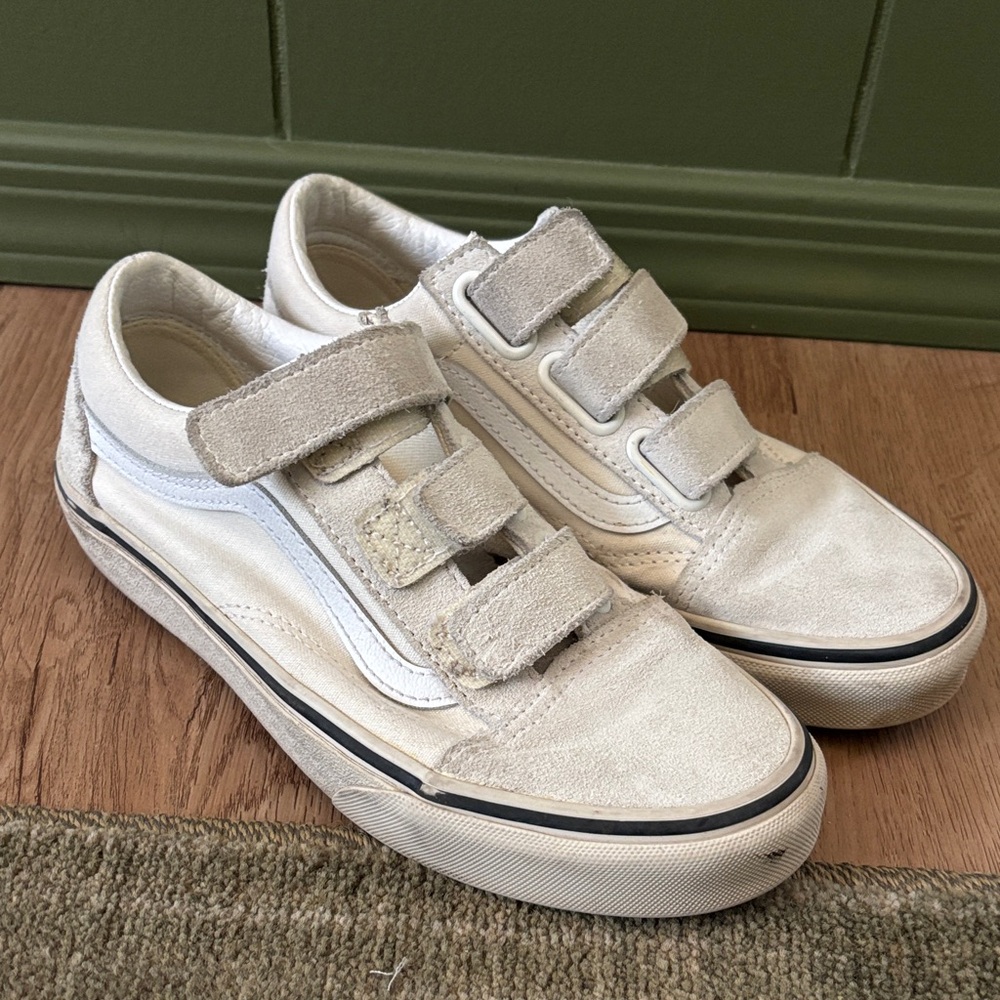 Vans Cream Velcro Sneakers